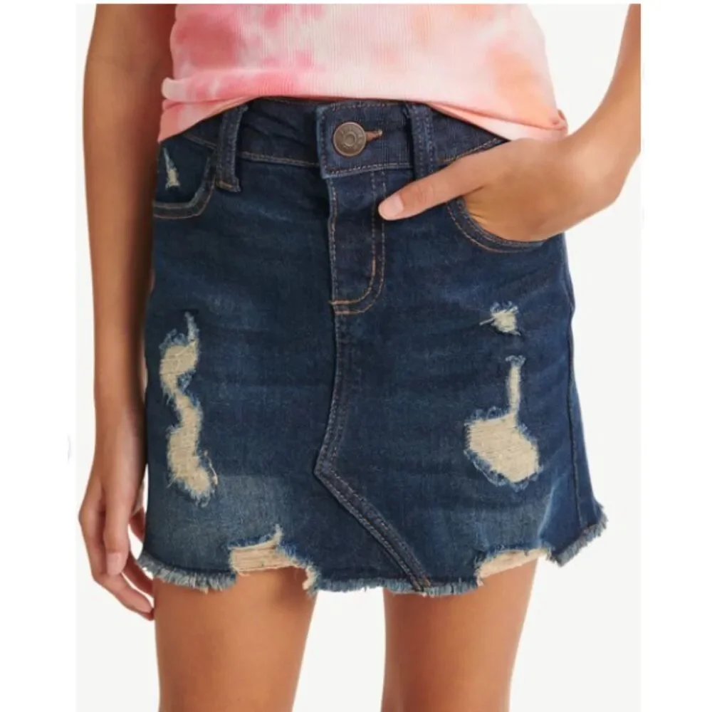 Justice Girl's High Rise Denim Skirt, Size 7